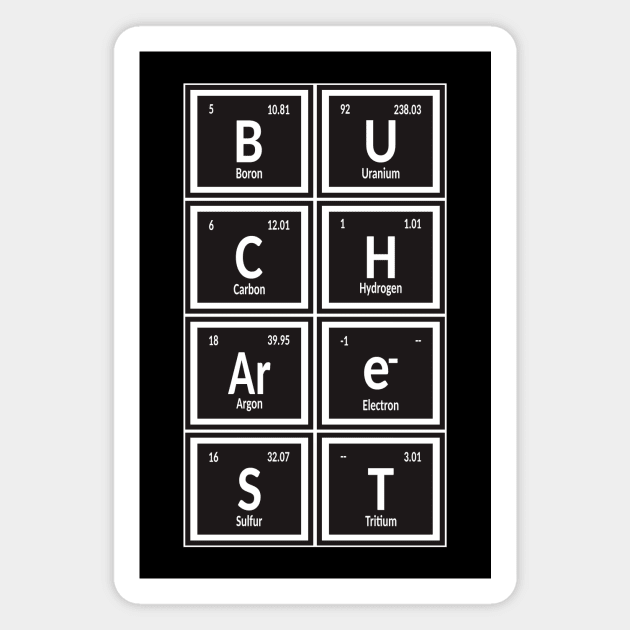 Bucharest City | Periodic Table Magnet by Maozva-DSGN